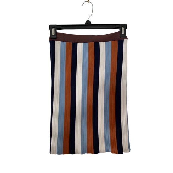 PH5 Striped Ribbed Knit Mini Skirt Brown Multicolor Size 5/US 2 - Picture 4 of 12